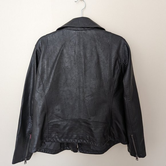 Women's Levi's Faux Leather Moto Jacket, Black, Size X-Large - Picture 4 of 6
